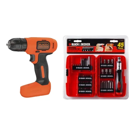 Taladro Atornillador Inalámbrico Usb C/puntas Black + Decker