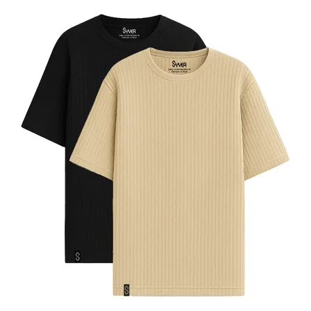 Kit 2 Camisetas Masculina Canelada Camisa Blusa Gola Redonda
