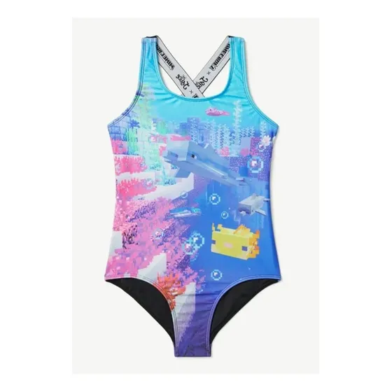 Traje De Baño Para Niñas Marca Justice Minecraft Talla 16/18