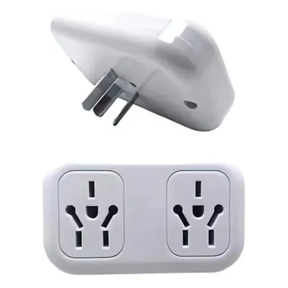 Kit 2x1 Adaptador Blanco Enchufe Ficha Doble Multi Toma
