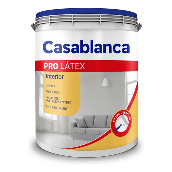 Casablanca Pro Pintura Látex Interior X 10 Lts Acabado Mate Color Blanco