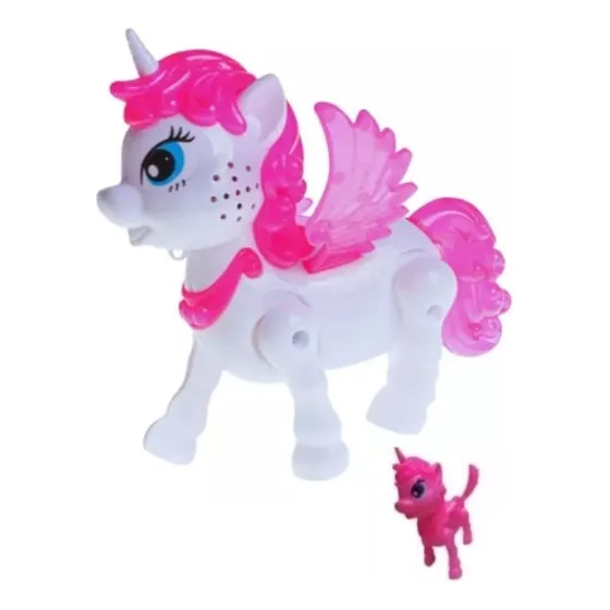 Unicórnio Poney Com Luzes Sons Anda Cavalinho Lindo Com Nf