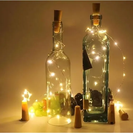 Fio Luz De Fada Formato Rolha Com Luz Para Garrafa Led