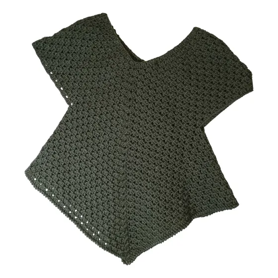 Poncho Tejido A Mano Nuevo. Lea Descripción