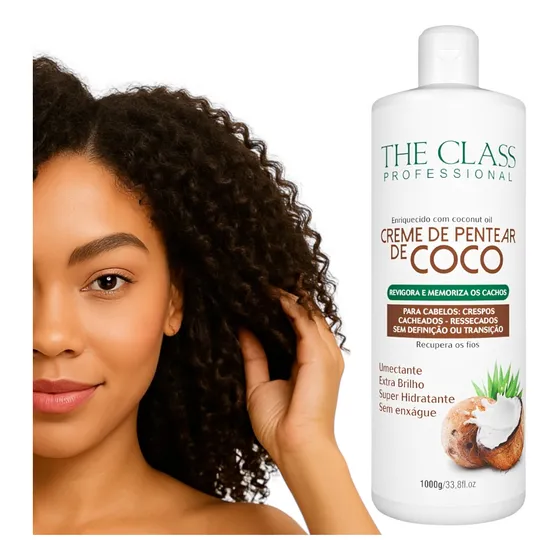 Creme Para Pentear De Coco Crespos E Cacheados 1l The Class