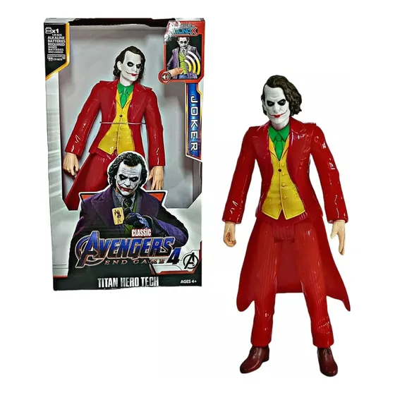 Boneco Coringa Heath Ledger Joker Articulado Luz Sons 30cm