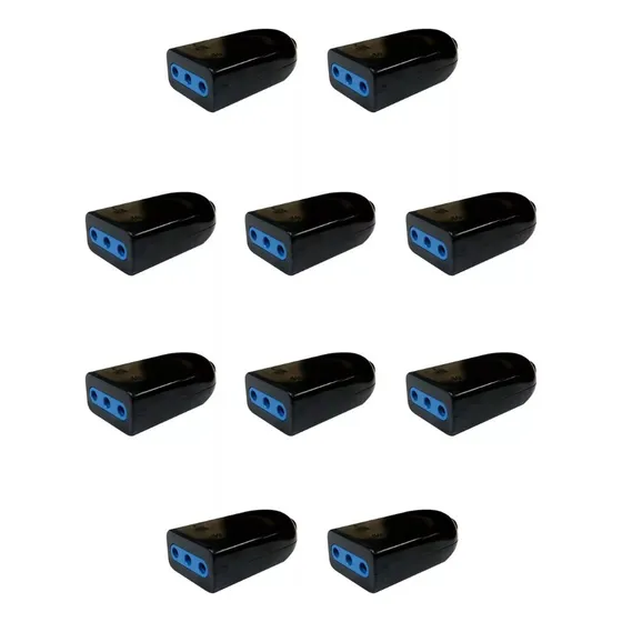 Pack De 10 Enchufes Hembra Negro 10a 2polos + Tierra