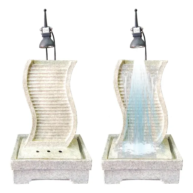 Lampara Fuente Cascada De Agua De Mesa Tipo Maya Feng Shui