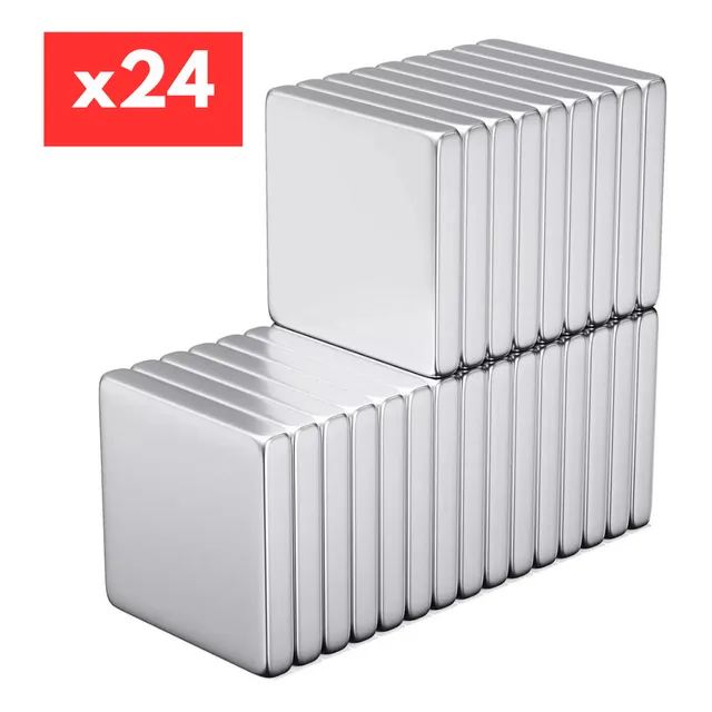 Iman De Neodimio Potentes Cuadrados 20x20x3mm 24 Unidades 