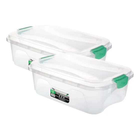  Set X2 Caja Organizadora 6 Lts Organizador Plastico Transp