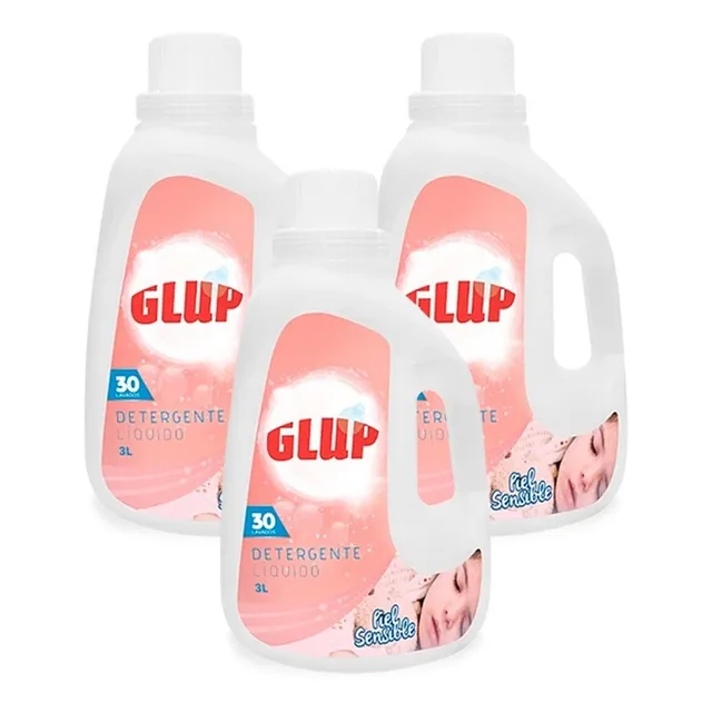 Glup Detergente Líquido Piel Sensible 3 X 3 L