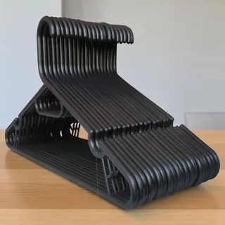 100 Ganchos Para Ropa De Plástico Grandes Resistentes Negro