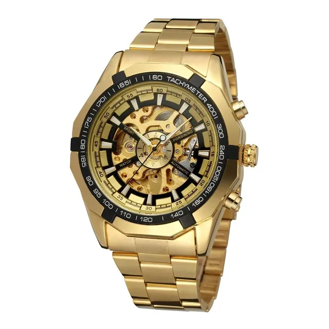 Reloj De Lujo Automático Forsining Mecánico Dorado