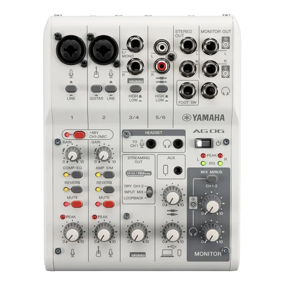 Mesa De Som E Interface Yamaha Ag06mk2 Musica Lives Podcast
