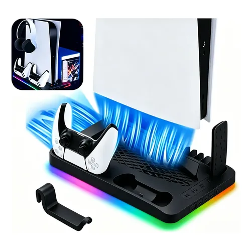 Ps5 Cooling Station Stand Lhfdian Rgb Dual Charger Fan | MercadoLivre