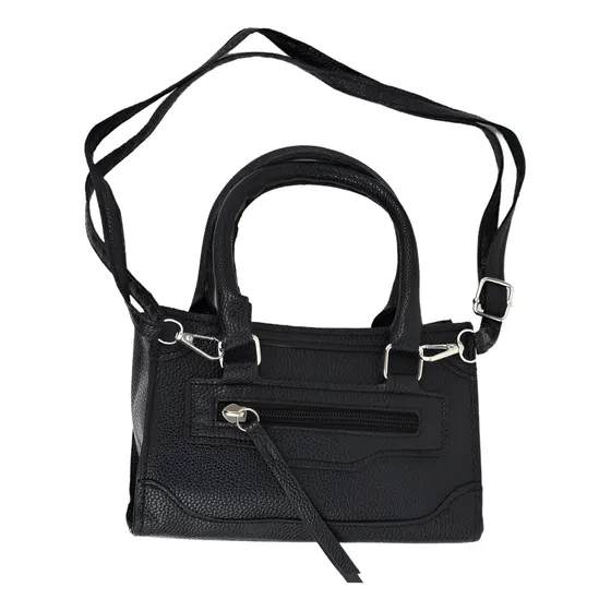 Cartera Mujer Cuadricula Negra Cuero Ecologico-milokita-