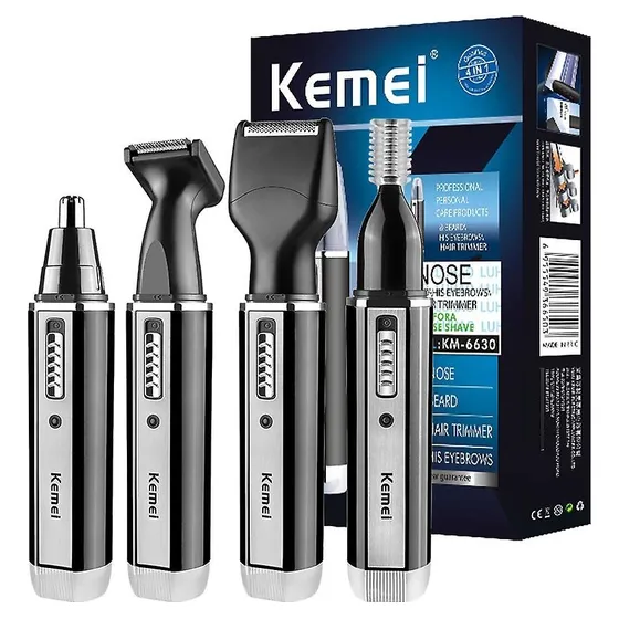 Maquina De Afeitar Nariz Oido Barba Kemei 6630 Portatil 4en1
