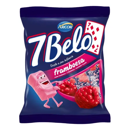 Balas Mastigáveis 7 Belo Framboesa Sem Glúten 500g Arcor