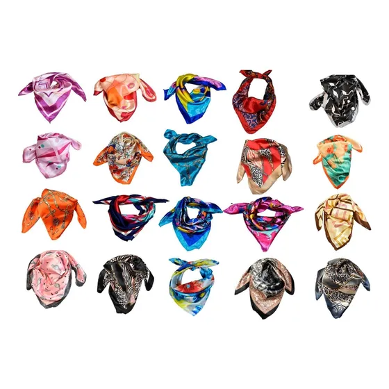 Pañuelos De Seda Estampados 50cm X 50 Cm. Pack X 20 Unidades