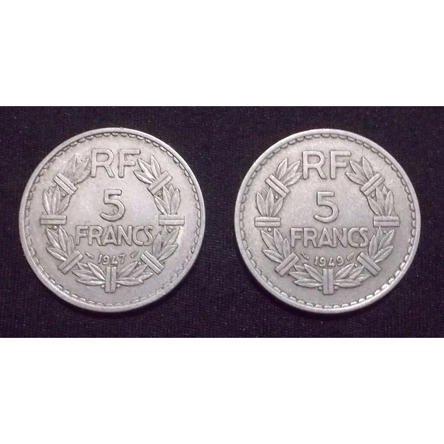 Francia - 5 Francos 1947 - 1949 (2 Monedas)