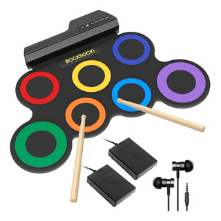 Rocksocki Electronic Drum Sets, 7 Drum Practice Pad, Roll... Rocksocki Electronic Drum Sets, 7 Drum Practice Pad, Roll...