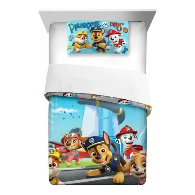 Set De Edredón Para Niños Paw Patrol, 2 Piezas, Reversible Color Diseño De La Tela Paw Patrol