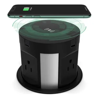 Toma Emergente Automática Para Encimera, Regleta Empotrada 4 Black
