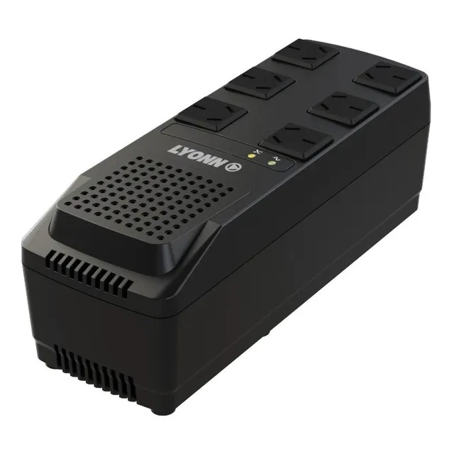 ESTABILIZADOR DE TENSION LYONN TCA 1200W 1200VA 6 TOMAS COLOR NEGRO