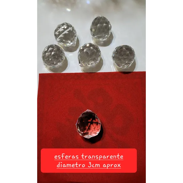 Esferas De Cristal Facetadas Prisma 3 Cm Pack 2  Feng Shui