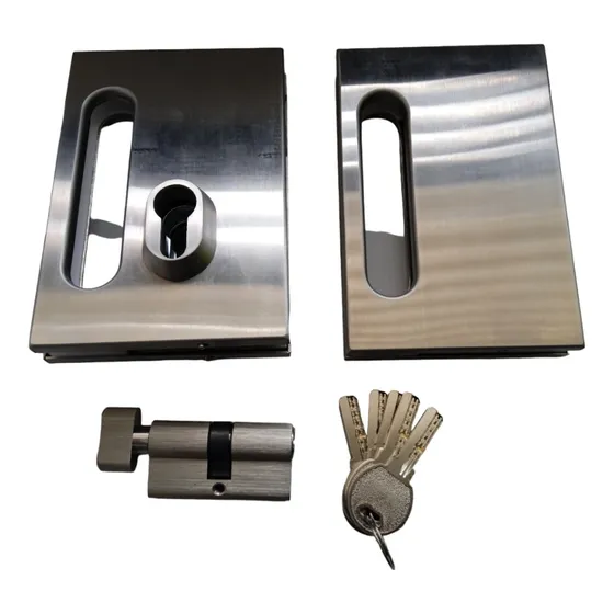 Cerradura Puerta Colgante Vidrio Con Recibidor Acero Inox