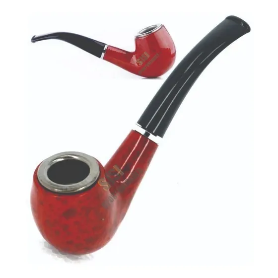 Pipa Fumar Curva Madera Tipo Tabaco Pipas Unicas 