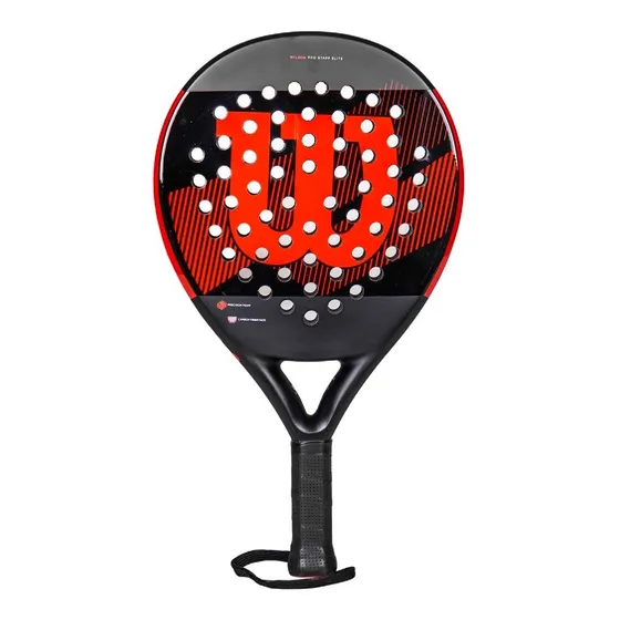 Paleta Padel Wilson Pro Staff Elite Carbono Fibra Vidrio Color Negro/Rojo