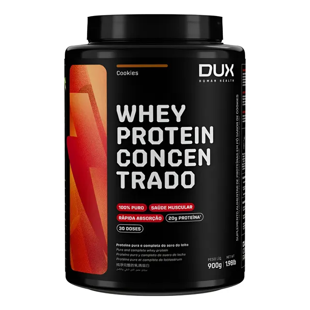 Dux Nutrition Whey Protein Concentrado 900g Sabor Doce De Leite