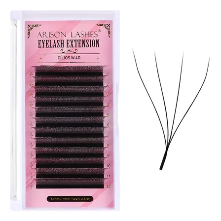 Cílios Arison Lashes 4d Extensão 0.07mm D Mix 8-13mm Preto 8.13 Mm 0.07 Mm