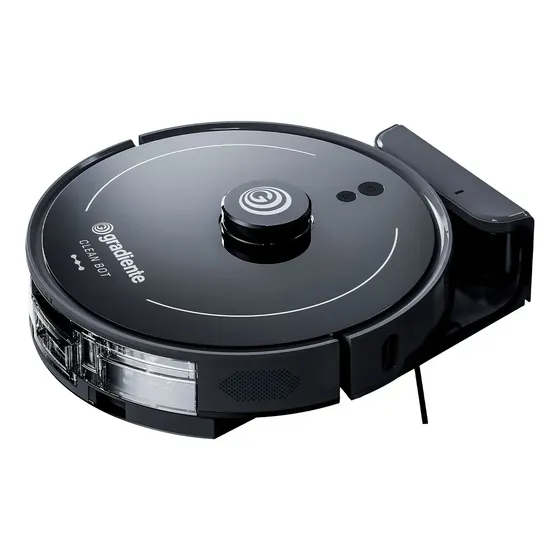 Robô Aspirador Gradiente Clean Bot PGAR320 Varre Aspira Mop Bivolt Wi-Fi Preto