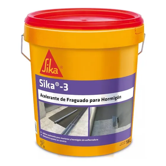 Sika 3 Aditivo Acelerante Controlado Fraguado Mortero 18 Lt