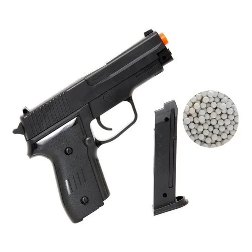 Pistola P226 Sig Sauer Airsoft 6mm Spring + Municoes Bbs 6.0