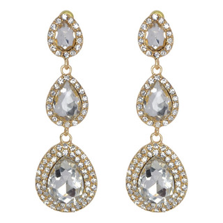 Aretes Racimo Largos De Fiesta Con Cristal Elegantes Aretes Racimo Largos De Fiesta Con Cristal Elegantes