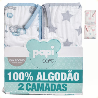 Kit 2 Pano Toalhinha De Boca Bebe Papi Soft Fralda 40x40cm Kit 2 Pano Toalhinha De Boca Bebe Papi Soft Fralda 40x40cm