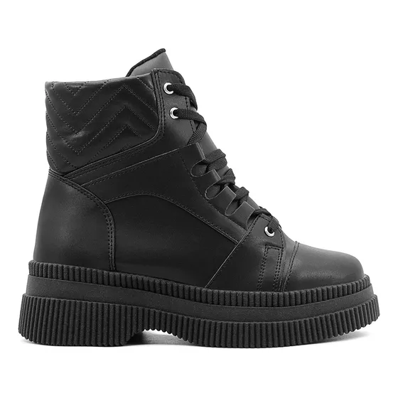 Bota Para Mujer Moda Suela Alta Chunky Plataforma Negra