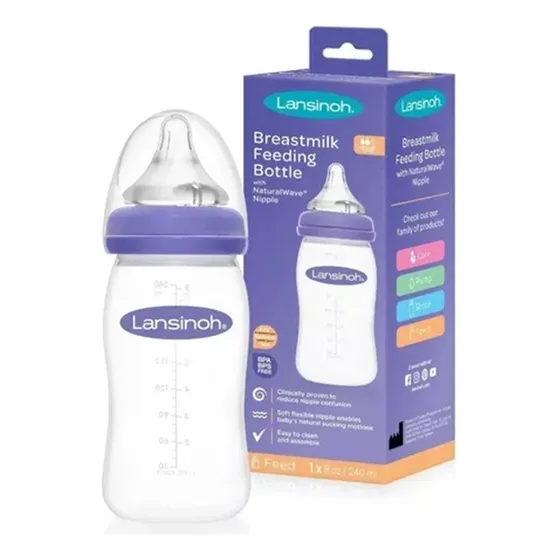 Mamadera Boca Ancha Natural Wave Lansinoh 240ml