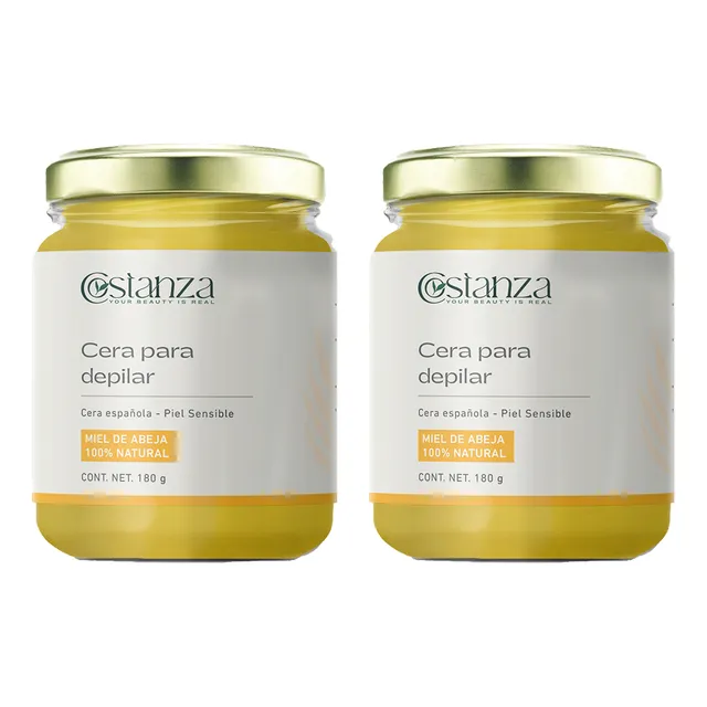 Cera Para Depilar Natural Tipo Española Depilacion Axilas, Bikini Corporal 2 Frascos Tipo Miel Piel Sensible Uso microondas Hebbe cosmetics & Ludika