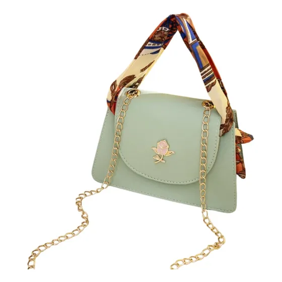 Cartera Mini Bolso Bandolera Con Cadenita Y Seda A La Moda