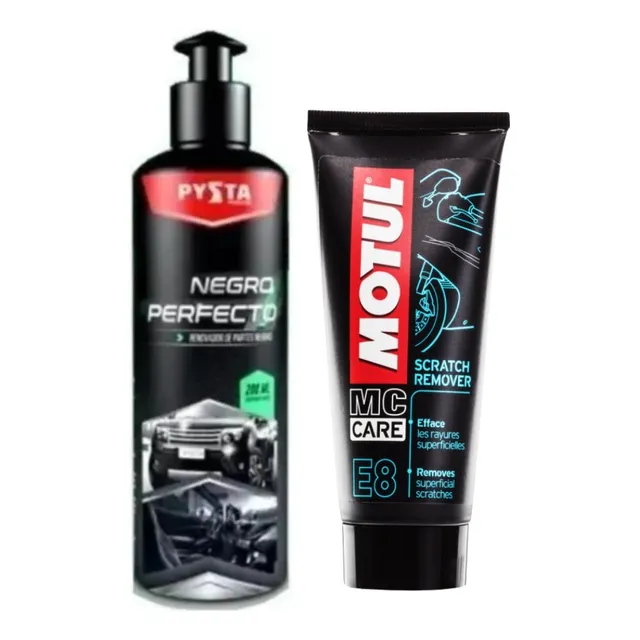 Restaurador Partes Negras + Motul E8 Removedor De Rayas Color Negro