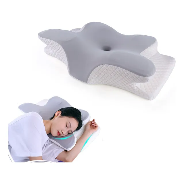 Almohada Memory Foam Ortopédica Ergonómica Cervical Confort Color Plateado