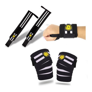 Faixa De Pulso Munhequeira + Faixa Elástica Joelho Treino Faixa De Pulso Munhequeira + Faixa Elástica Joelho Treino