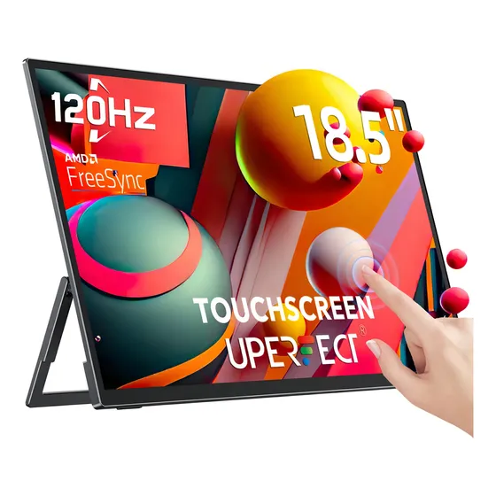 Monitor Portátil Uperfect 18,5 Polegadas Touch Screen Ips Audio Estéreo Ultra Fino Full Hd 1920x1080 120 Hz Hdmi Usb-c