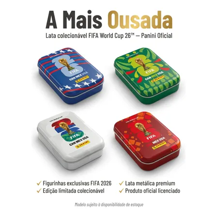 Lata Figurinhas Pocket Copa Do Mundo 2026 Panini Vazia Lata Pocket