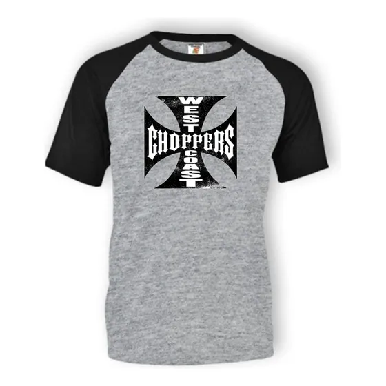 Remera Gris Ranglan Sublimada West Coast Choppers