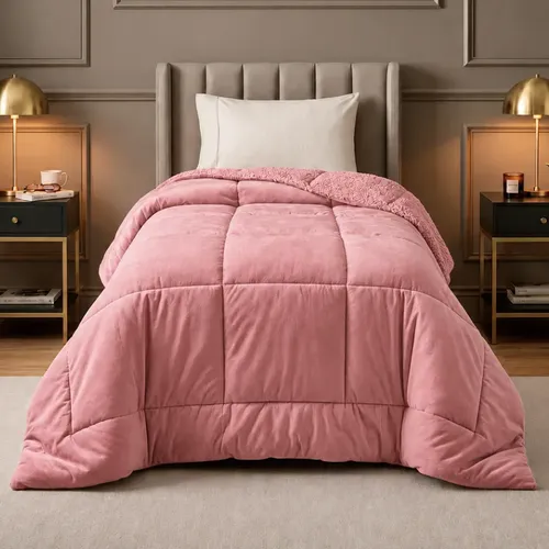 Coberdrom Sherpa Dupla Face Plush 600 Fios Inverno Macio Azul